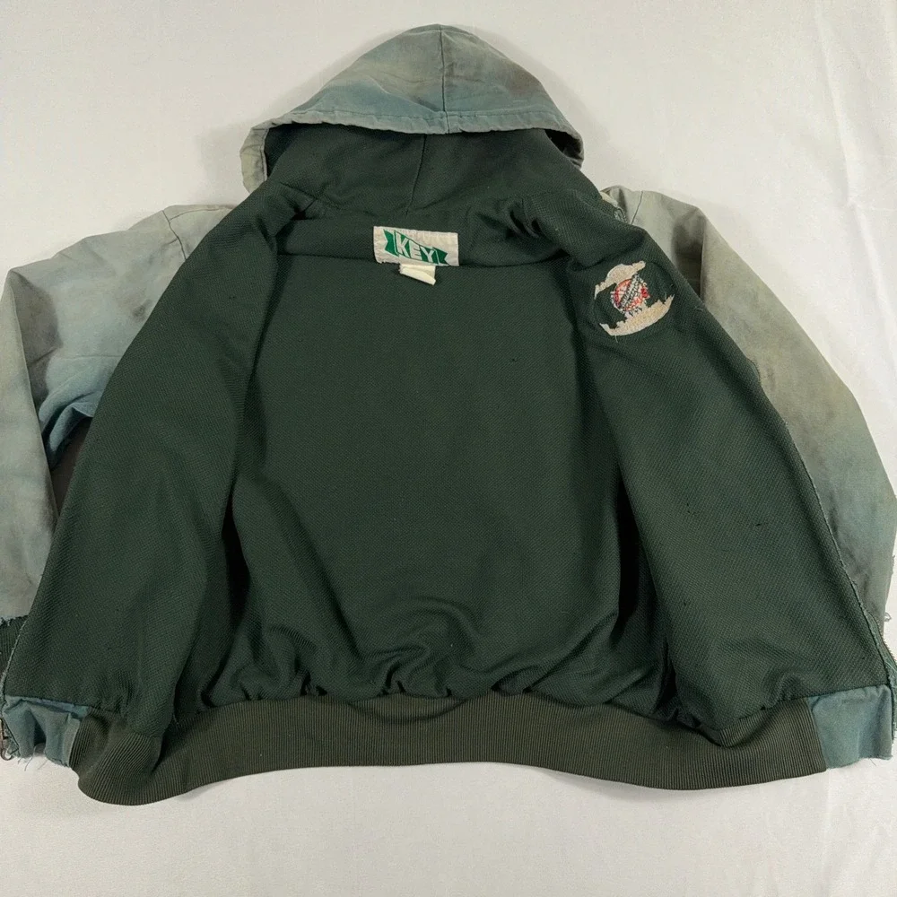 Thrashed Faded Jacket Sun Distressed Workwear Zip Hoodie‎ Grunge Skate XL
